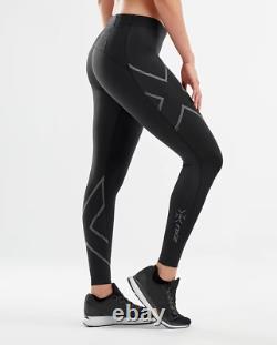 Collants de compression MCS 2XU pour femmes en noir/réfléchissant de taille Large