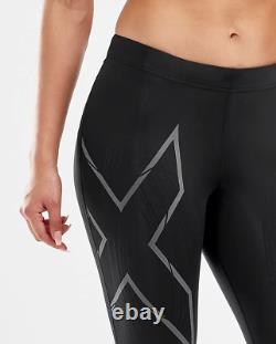 Collants de compression MCS 2XU pour femmes en noir/réfléchissant de taille Large