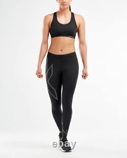 Collants de compression MCS 2XU pour femmes en noir/réfléchissant de taille Large