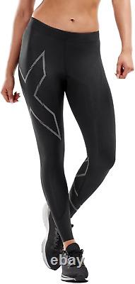 Collants de compression MCS 2XU pour femmes en noir/réfléchissant de taille Large