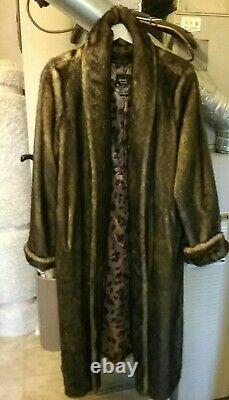 Dennis Basso Long/full Longueur Faux Fur Mink Coat Sz Large