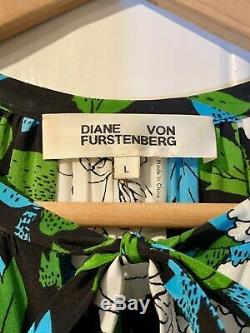 Diane Von Furstenberg En Soie À Manches Longues Floral Maxi Dress L