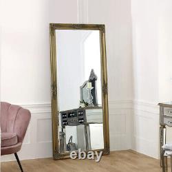 Empereur Or Grand Miroir Mural Pleine Longueur de Style Shabby Chic à Appuyer au Sol 157cm x 68cm