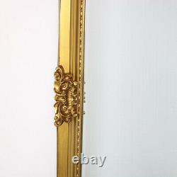 Extra, Extra Grand Orné Antique Or Longueur Pleine Mur / Flooor Miroir 85cm X 210c
