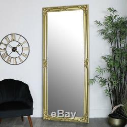 Extra, Extra Grand Ornement Or Cadrage En Pied Millésime Mur / Sol Miroir Shabby Chic