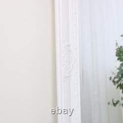 Extra Grand Blanc Pleine Longueur Mur Miroir Shabby Vintage Maison De Chambre Chic