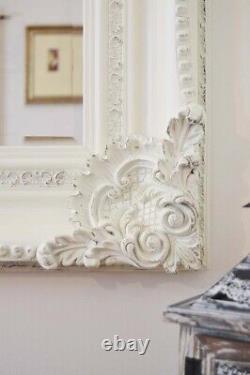 Extra Grand Miroir Mur Antique Vintage Pleine Longueur Blanc 8ft X 5ft 241x147cm
