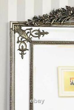 Extra Grand Miroir Mur Argent Orné Vintage Pleine Longueur 6ft4x4ft6 192 X 134cm