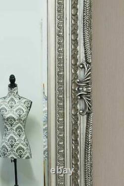 Extra Grand Miroir Mur En Argent Pleine Longueur Vintage Bois 5ft9 X 2ft11 175cm X