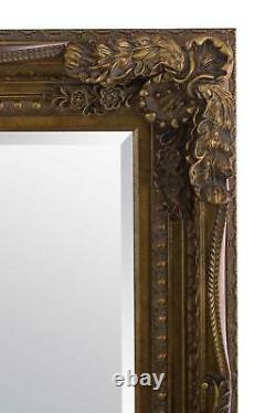 Extra Grand Miroir Or Antique Longueur Complète Mur De Retenue 208cm X 148cm