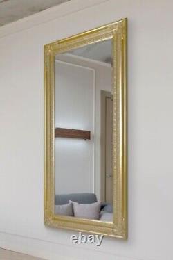 Extra Grand Miroir Or Antique Mur Pleine Longueur 5ft10 X 2ft10 178x87cm B-stock