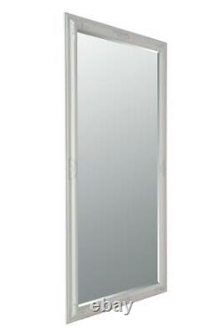 Extra Grand Miroir Plein Longueur Mur Blanc Antique 5ft3 X 2ft5 160cm X 73cm