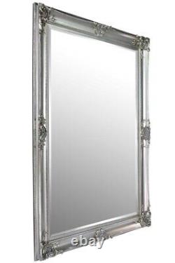 Extra Grand Miroir Pleine Longueur Argent Décoratif Mur Orné 213 X 152cm