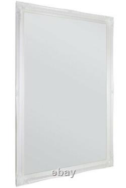 Extra Grand Miroir Pleine Longueur Blanc Mur Antique Vintage 5ft6x3ft6 167 X 106cm