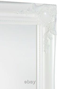 Extra Grand Miroir Pleine Longueur Blanc Mur Antique Vintage 5ft6x3ft6 167 X 106cm