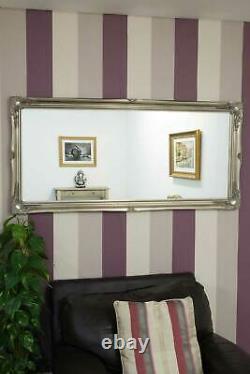 Extra Grand Miroir Pleine Longueur Mur En Argent Antique 5ft6 X 2ft6 165cm X 75cm