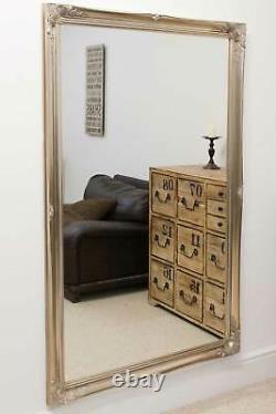 Extra Grand Miroir Pleine Longueur Mur En Argent Antique 5ft6 X 3ft6 167cm X 106cm