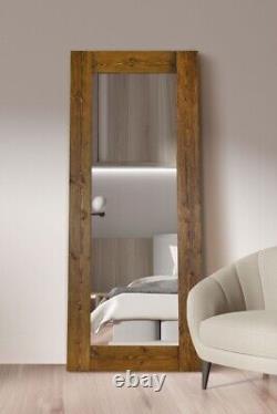 Extra Grand Miroir Solide En Bois Rustique Pleine Longueur Mur 6ft10 X 2ft10 208cm X 87cm