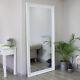Extra Grand Orné Blanc Mur Plancher Plus Maigre Miroir Chambre Pleine Longueur Décoration Maison