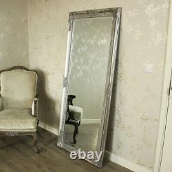 Extra Grand Silve Pleine Longueur Mur Miroir Shabby Vintage Chambre À Coucher Chic Maison