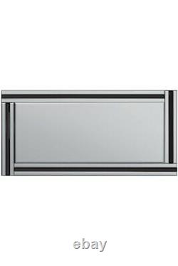 Extra Large Black & Silver Wall Mirror Full Length Art Déco 5ft9x2ft9 174 X 85cm