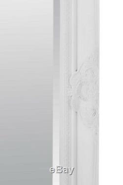 Extra Large Blanc Cadrage En Pied Antique Biseautées Miroir Mural 5ft6x3ft6 164cmx102cm