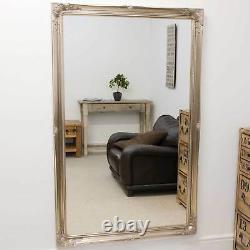 Extra Large Full Length Silver Wall Mirror Antique 5ft6 X 3ft6 167cm X 106cm