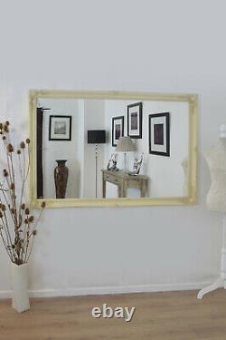Extra Large Full Longueur Ivory Cream Wall Mirror Antique 5ft6 X 3ft6 167 X 106cm