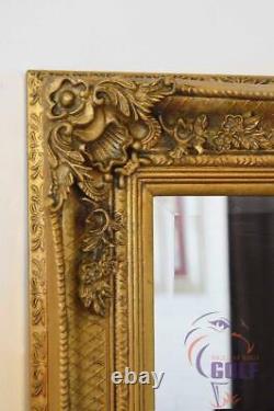 Extra Large Gold Vintage Style Full Longueur Miroir Mural 5ft5 X 2ft7 165cm X 78cm