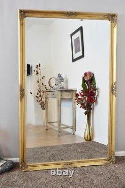 Extra Large Gold Wall Mirror Vintage Pleine Longueur 5ft6 X 3ft6 168cm X 107cm