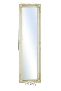 Extra Large Miroir Full Longueur Ivory Cream Wall Antique 5ft6 X 1ft6 167cm X 46cm