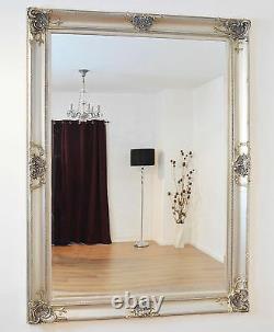 Extra Large Pleine Longueur Silver Decorative Ornate Wall Mirror 213 X 152cm