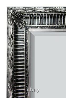 Extra Large Silver Antique Wall Mirror Full Length 5ft7 X 3ft7 172cm X 111cm
