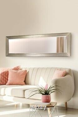 Extra Large Silver Full Length Mirror Long Bevelled Mirror Glass 150cm X 50cm
