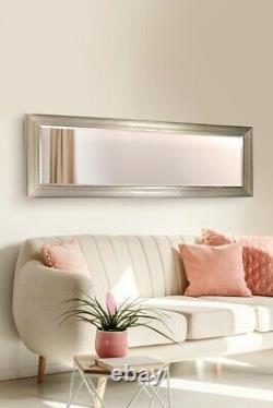 Extra Large Silver Full Length Mirror Long Bevelled Mirror Glass 150cm X 50cm