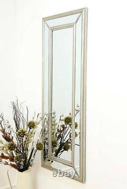 Extra Large Silver Full Length Venetian Wall Mirror 4ft11 X 1ft11 150cm X 60cm