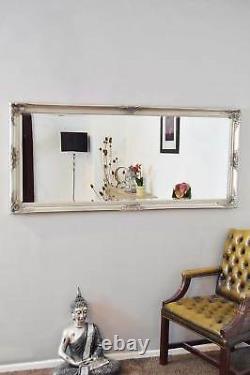 Extra Large Wall Antique Silver Mirror Full Length Framed 5ft6x2ft6 165x76cm