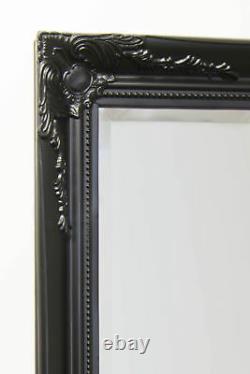 Extra Large Wall Mirror Black Antique Vintage Pleine Longueur 6ft7x4ft7 201 X 140cm