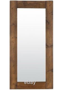 Extra Large Wall Mirror Brown Solid Wood Encadré Pleine Longueur 6ftx3ft 183cm X 91cm