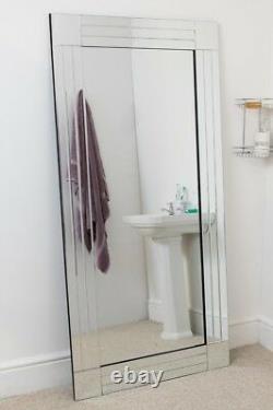 Extra Large Wall Mirror Full Length Silver All Glass 5ft8 X 2ft9 174cm X 85cm