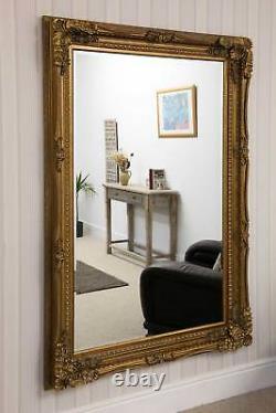Extra Large Wall Mirror Gold Antique Vintage Pleine Longueur 4ft1x6ft1 1235x185cm