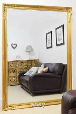 Extra Large Wall Mirror Gold Antique Vintage Pleine Longueur 6ft7x4ft7 201 X 140cm