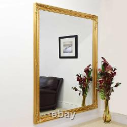 Extra Large Wall Mirror Gold Antique Vintage Pleine Longueur 6ft7x4ft7 201 X 140cm