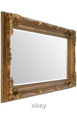 Extra Large Wall Mirror Gold Full Length Vintage Wood 6ft X 3ft 183cm X 91cm