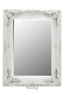 Extra Large Wall Mirror Ivoire Full Length Vintage Wood 4ft X 3ft 122cm X 91cm