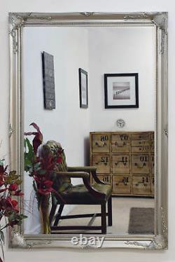 Extra Large Wall Mirror Silver Antique Vintage Pleine Longueur 5ft7x3ft7 170 X 109cm