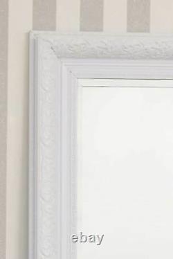 Extra Large White Antique Wall Mirror Pleine Longueur Long 6ft10 X 4ft10 208 X 147cm