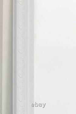 Extra Large White Antique Wall Mirror Pleine Longueur Long 6ft10 X 4ft10 208 X 147cm