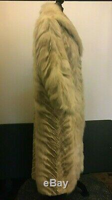 Fabuleux! Fox Fur Sz De W Coat Grande Longueur Complète Avec Chevron Motif, Doublure Brown