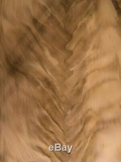 Fabuleux! Fox Fur Sz De W Coat Grande Longueur Complète Avec Chevron Motif, Doublure Brown